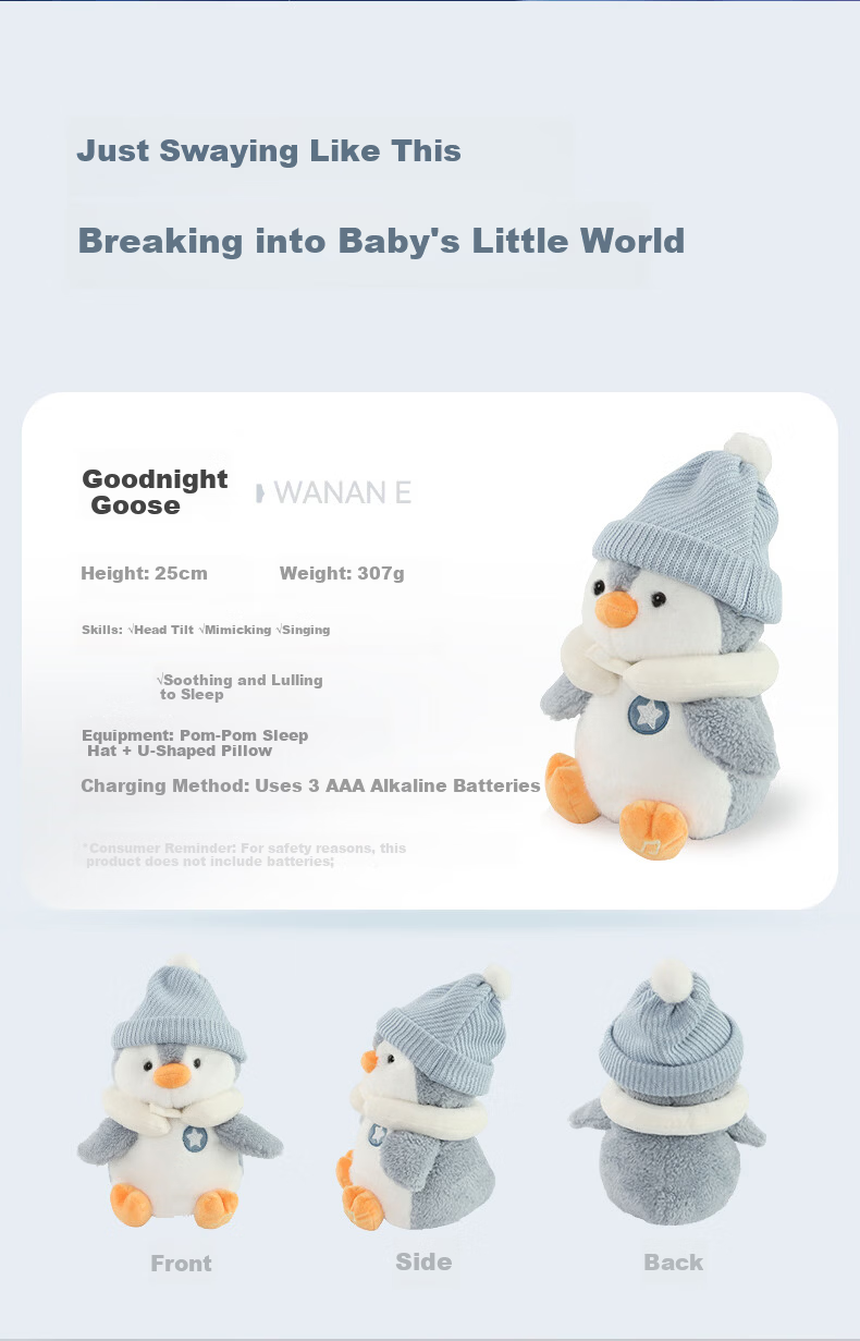 YEEHOO Baby Toy Penguin Soothing Doll Singing Repeating Interactive Companion Sleep Aid Birthday Gift for 1-Year-Old Baby 3