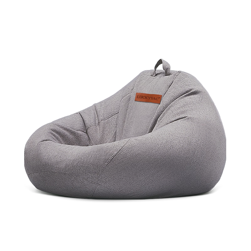 LUCKYSAC Lazy Bean Bag Sofa, Single-Person Fabric Sofa for Living Room, Bedroom, Balcony, Flagship Model in Warm Gray