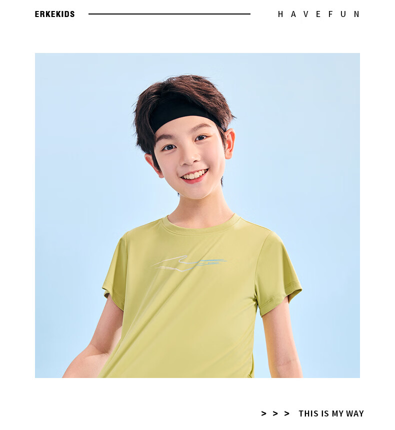 ERKE Kids Boys and Girls Quick-Dry Short Sleeve Children's Crew Neck Summer UV50+ Sun Protection T-Shirt White 110 18