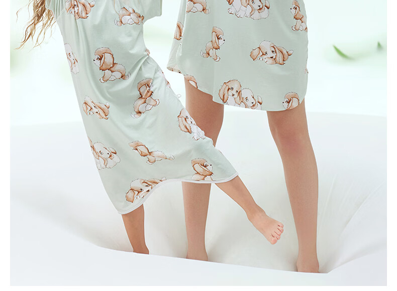 Betis Kids Summer 2026 Yokes Silk Sleepwear Boys Girls Short Sleeve Cool Nightgown 28