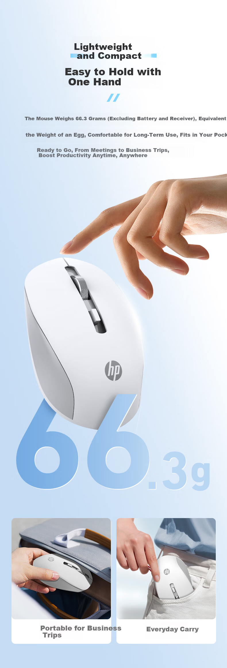 HP S1000DC Wireless Bluetooth Dual-Mode Rechargeable Mouse, Type-C Charging, Quiet Wireless Bluetooth Office Mouse, Black 3
