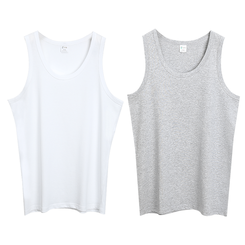 Hodo 2-Pack Pure Cotton Tank Tops for Men, Sports Sweat-Absorbing Breathable Undershirts Set One 175/100