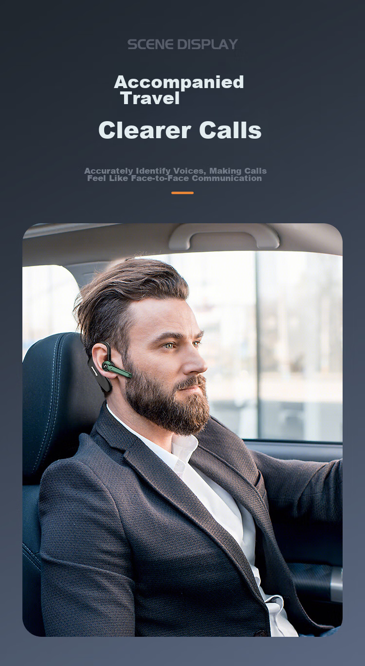 Newmine Wireless Bluetooth Earphones, Single-Ear In-Ear Or Ear-Hook Style, for Sports, Business, Car Use, Driving Headset, Compatible with Apple And Huawei, High-Definition Calling, Smart, Long Battery Life 4