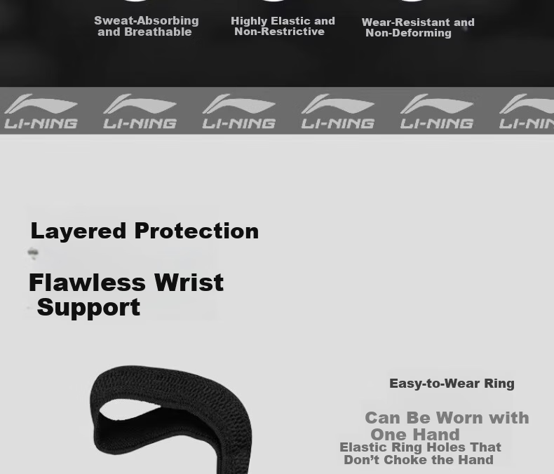 LI-NING Wrist Support Wristband for Bench Press Men’s Sports Wrist Injury Strain Strength Training Wrist Wrap Push-up Compression 17