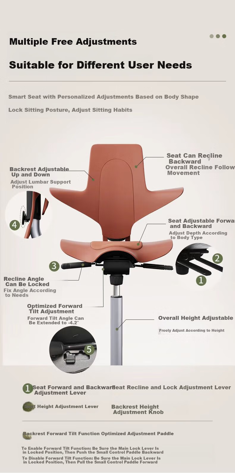 FLOKK HAG Riding Chair Computer Office Chair Ergonomic Chair Comfortable for Long Study Black Medium 8