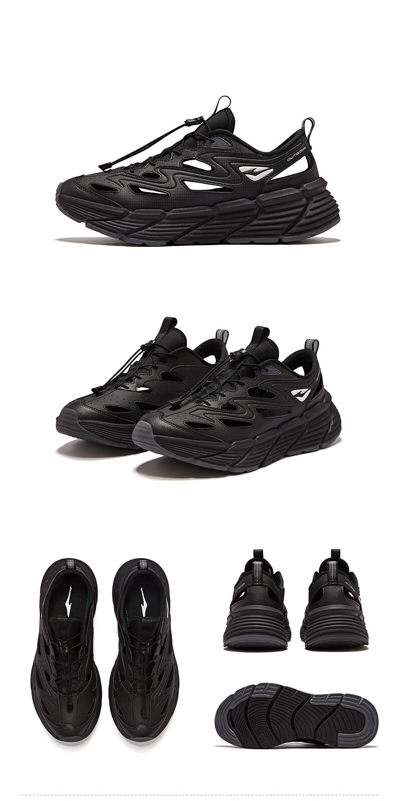 ERKE Men's Creek Hiking Sandals Outdoor Sports Casual Beach Shoes | [Yu Shi Same Style] Qingxi 2.0 23