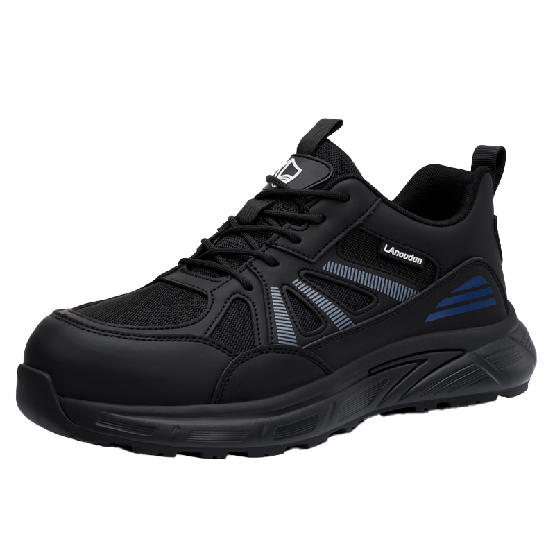 Blue Owl Shield Men's Summer Breathable Anti-Smash Steel Toe Anti-Puncture Lightweight Soft Sole Safety Work Shoes D313 Size 41