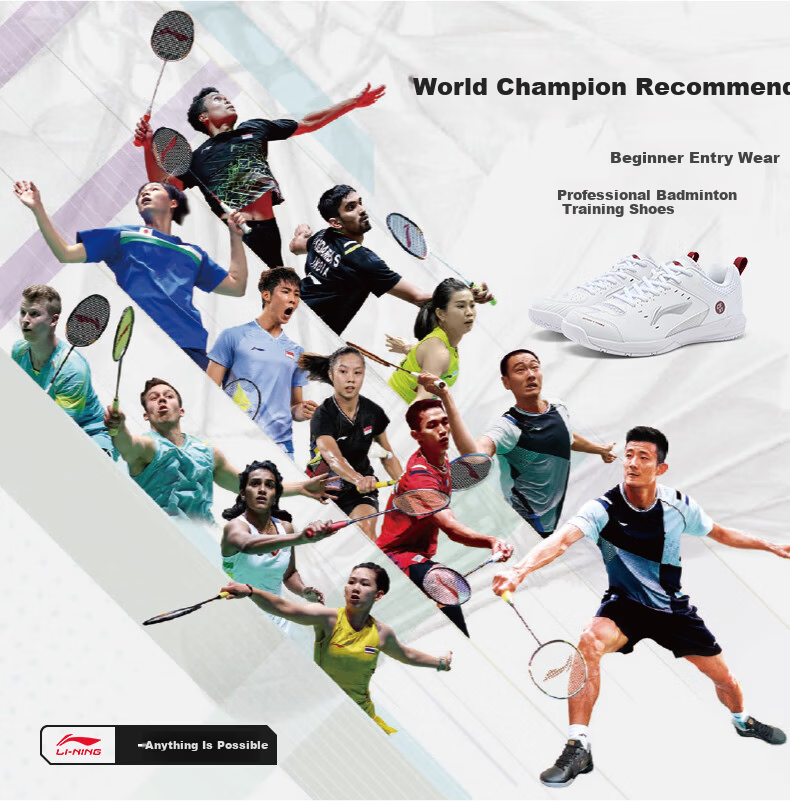 LI-NING Rocket 2.0 Badminton Shoes Unisex Professional Competition Training Sneakers Cushioned Comfortable Durable 19