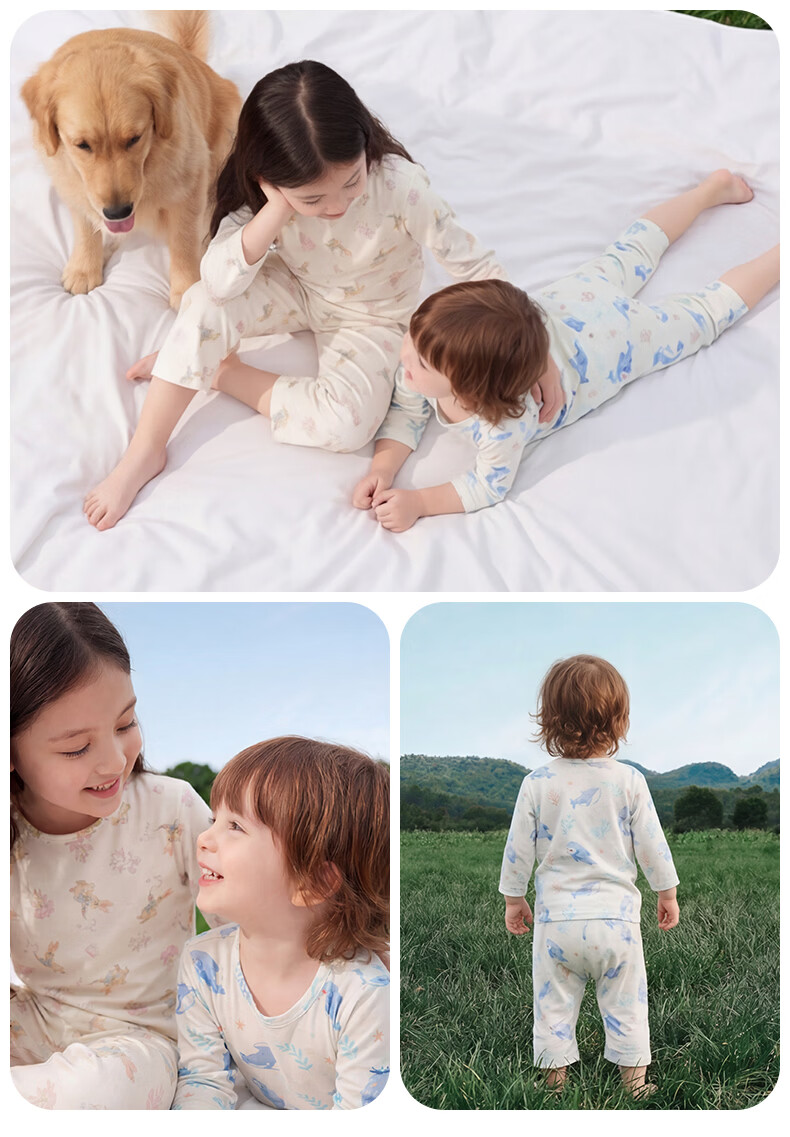 KUB Baby Clothes Children's Pajamas Spring and Autumn Homewear Set Pure Cotton Kids Clothing Baby Two-Piece Homewear 12