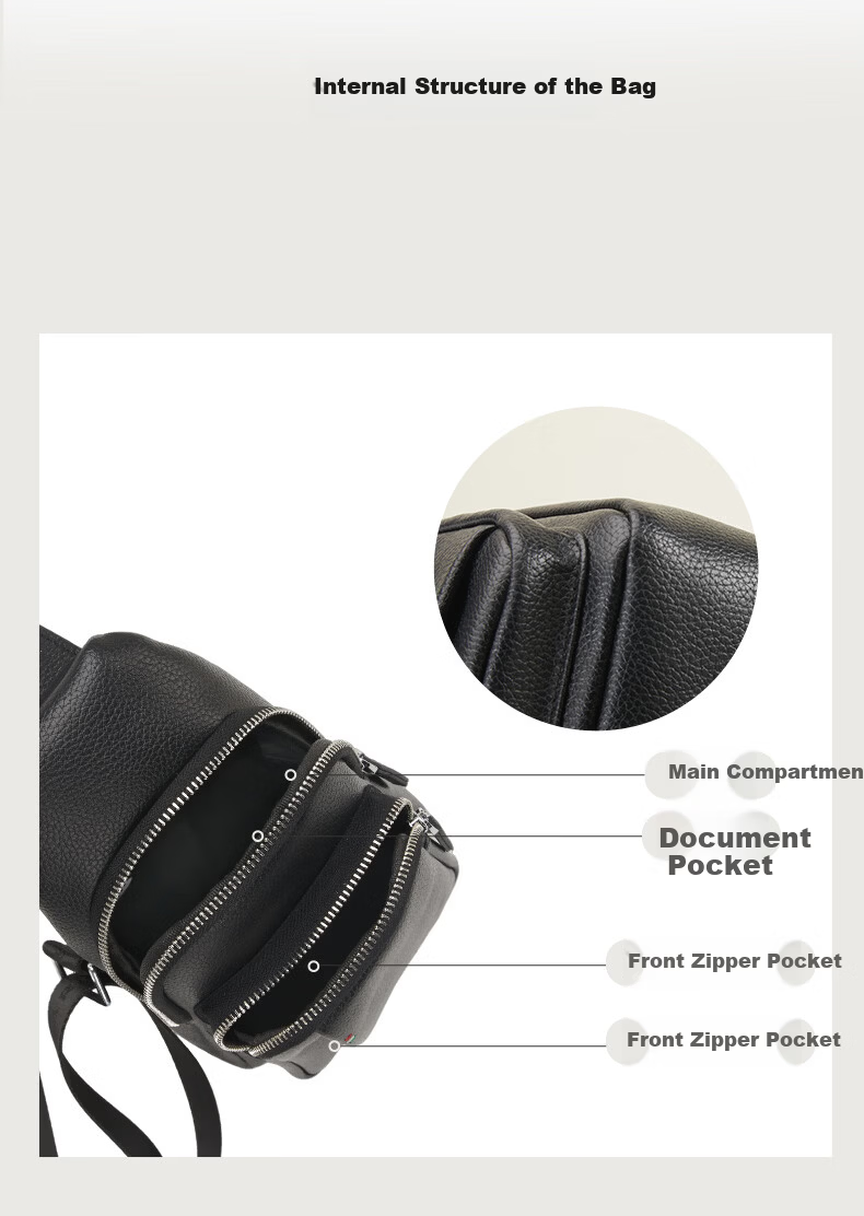 Yierkang Business Commuter Chest Bag Trendy Crossbody Casual Sports Shoulder Bag Gift for Boyfriend Father Men’s Sling Bag 5