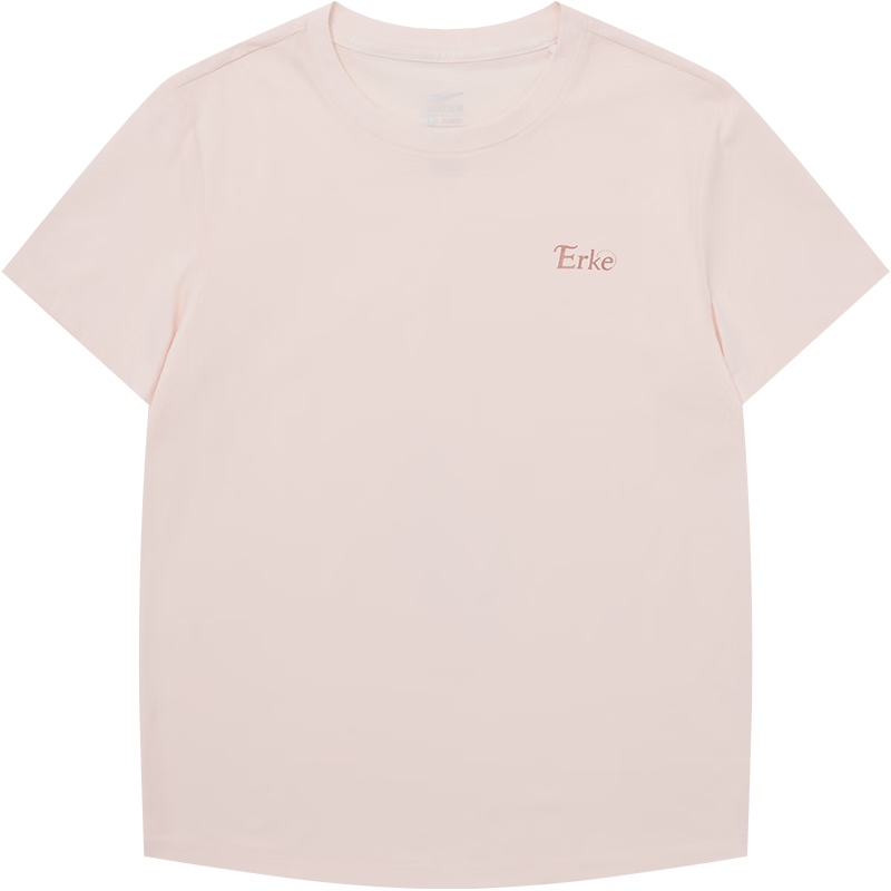 Erke Women's Summer Short Sleeve T-Shirt, Round Neck Knitted Slim Fit Cotton Top