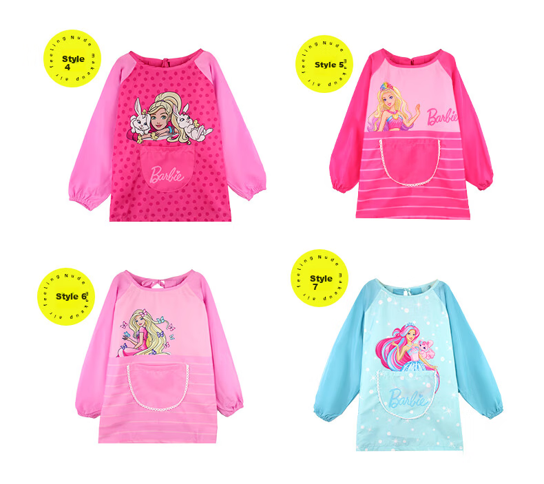 Barbie Baby Bib Apron Waterproof Anti-Dirt Toddler Girls' Painting Smock Reversible Infant Overclothes 4