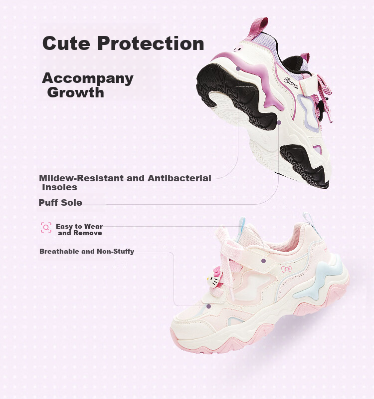 Balabala Kuromi IP Kids Running Shoes Boys Girls 2026 Spring Autumn Baby Sports Shoes Sweet Style 3