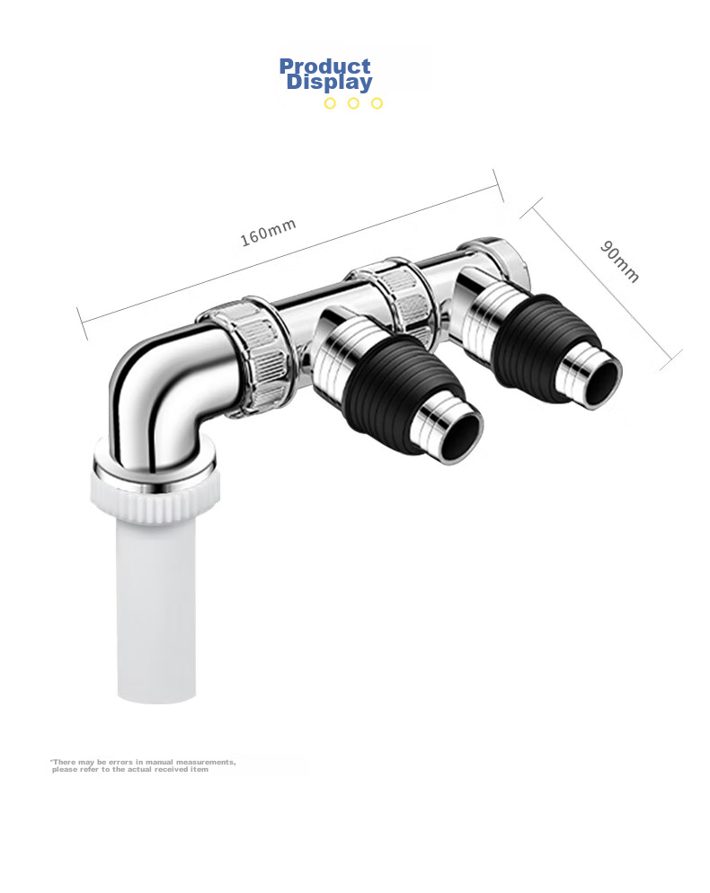 PURPAVWINNER Washing Machine Drain Three-Way Connector, Adjustable Drum And Impeller Washing Machine Drainage Pipe, Floor Drain Three-Way Connector, Double Row Water Splitter, One-To Odor Prevention And Overflow Preventio 14