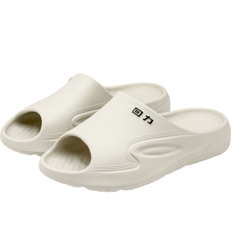 Warrior Antibacterial Men's Non-Slip Indoor Outdoor Silent Slippers HL0566 Beige Gray Size 40-41