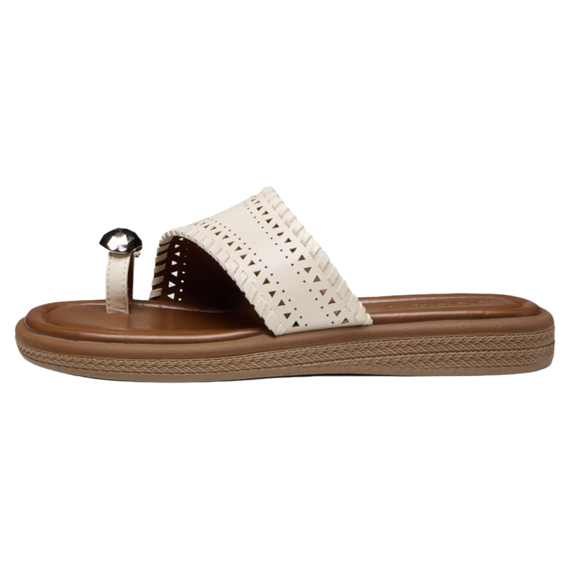 Zhuoshini 2026 New Comfortable Open-Toe Slip-On Anti-Slip Casual Versatile Elegant Women's Sandals Beige/Brown Size 37