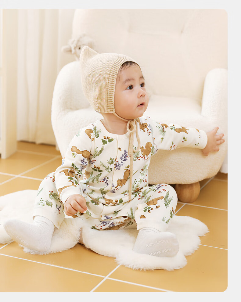 Koala Nose Baby Romper Spring and Autumn Infant Bodysuit Pajamas Baby Autumn Outfit Forest Theme 7