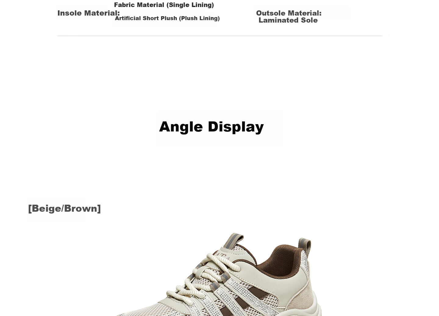 TATA 2026 Spring Mall Fashion Casual Versatile Women's Dad Sneakers Gray/Beige (Fleece Lined) Size 36 18