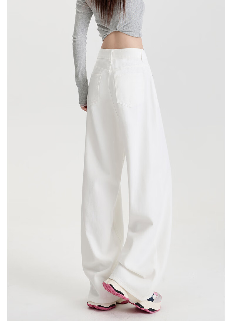 Borui White Tencel Three-Proof Denim Pants 2026 New Spring Lyocell Wide-Leg High-Waist Loose Flared Casual Pants 10