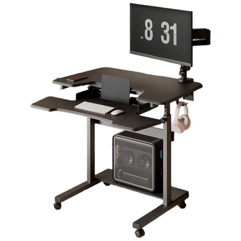 PSEAT Computer Desk for Small Apartments, Home Office Desk, Gaming Desk with Adjustable Height for Desktop Computers