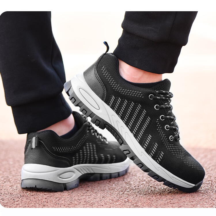 BlueOwl Shield Men's Summer Breathable Anti-Smash Steel Toe Anti-Puncture Wear-Resistant Safety Worksite Shoes DL9103 Size 37 20