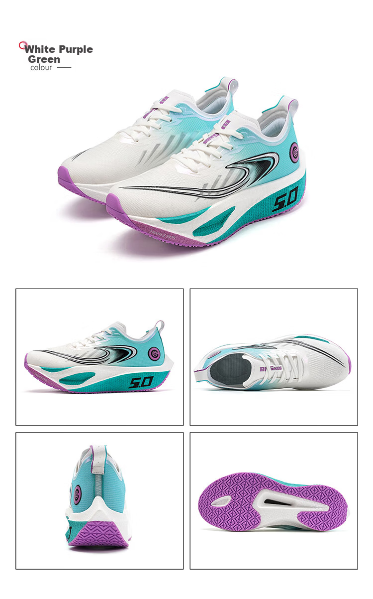 BKG Middle School Student Running Shoes Jifeng 5.0 Training Shoes Spring Autumn Popcorn Carbon Plate Shoes ZYQ25730 Fluorescent Green 36 29
