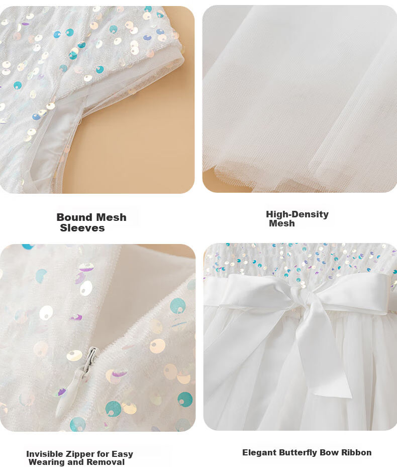 Yinuofang Women's Evening Dress Long Gown Princess Tulle Dress Host White Evening Dress Piano Performance Dance Costume 2