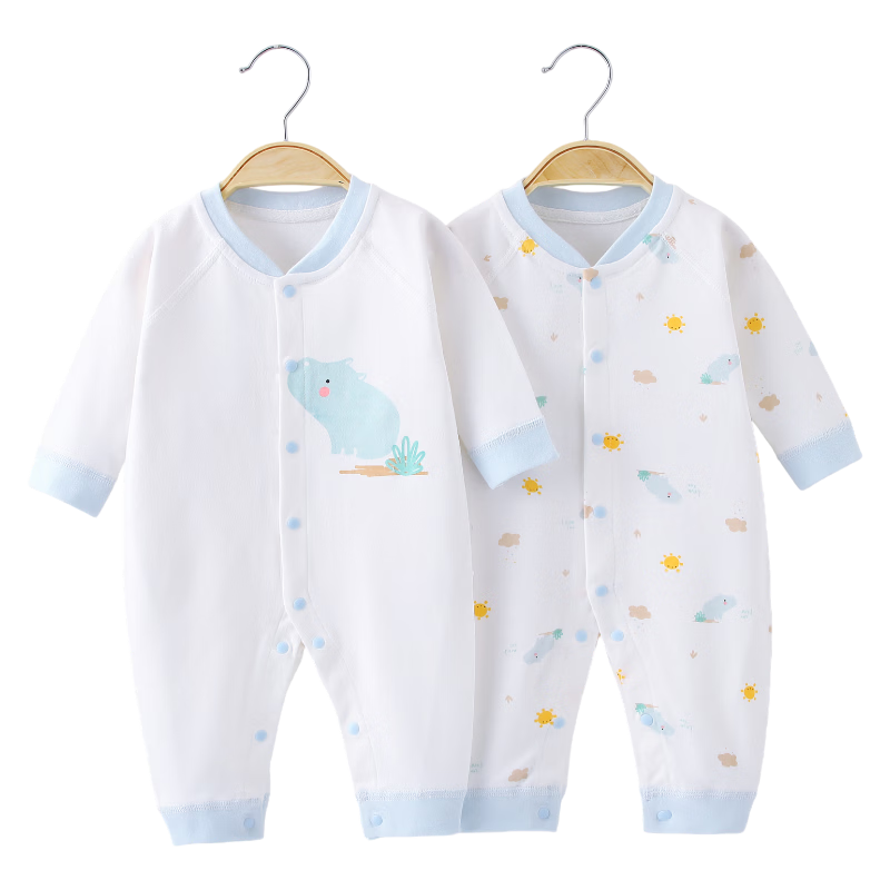 Qiaojiao Duck Baby Clothes Newborn Romper Infant Full Moon Boys Girls Cotton Pajamas Spring Autumn 66cm