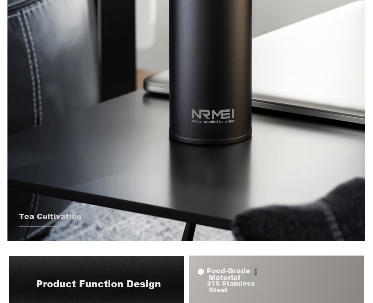 NRMEi Insulated Tea Separation Smart Water Bottle 316 Stainless Steel Men's Business Office Car Travel Gift Cup 2
