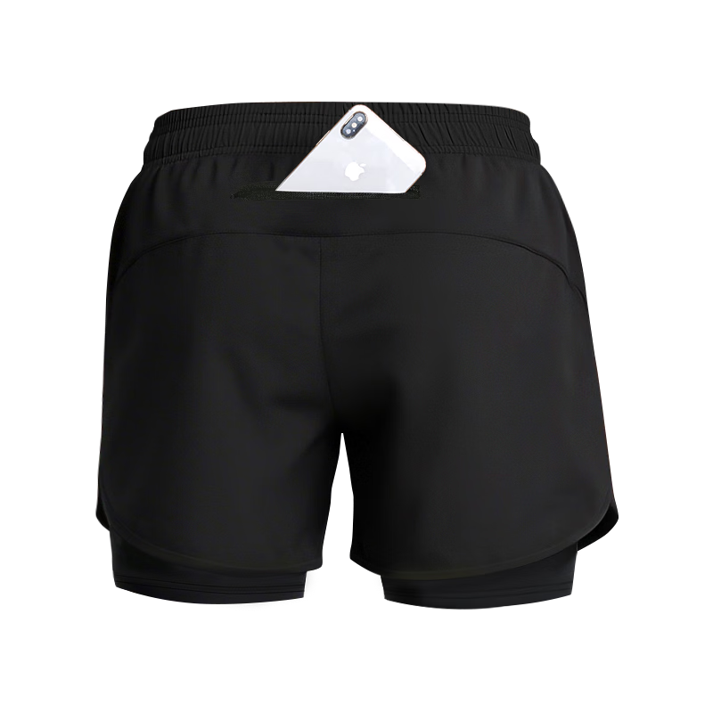 BURUITE Men's Running Shorts with Inner Liner, Three-Quarter Athletic Shorts, Summer Professional Marathon Quick-Dry 2-in-1 Fitness Pants