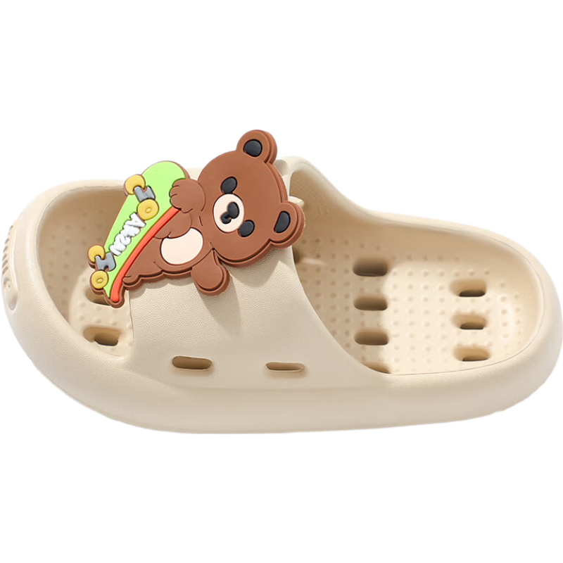 She Enjoy Cartoon Style Indoor Bathroom Water Drainage Slippers for Kids and Adults