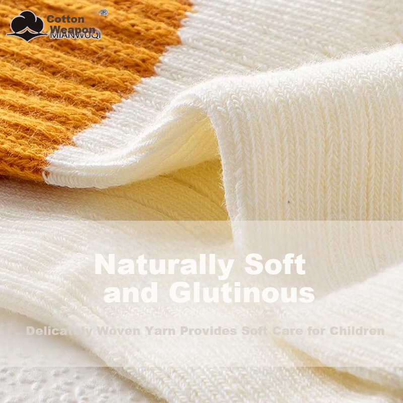 Cotton Weapon Baby Mid-Calf Socks Newborn Infant Pure Cotton Baby Socks 10A Grade Antibacterial Mid-Calf Children's Socks