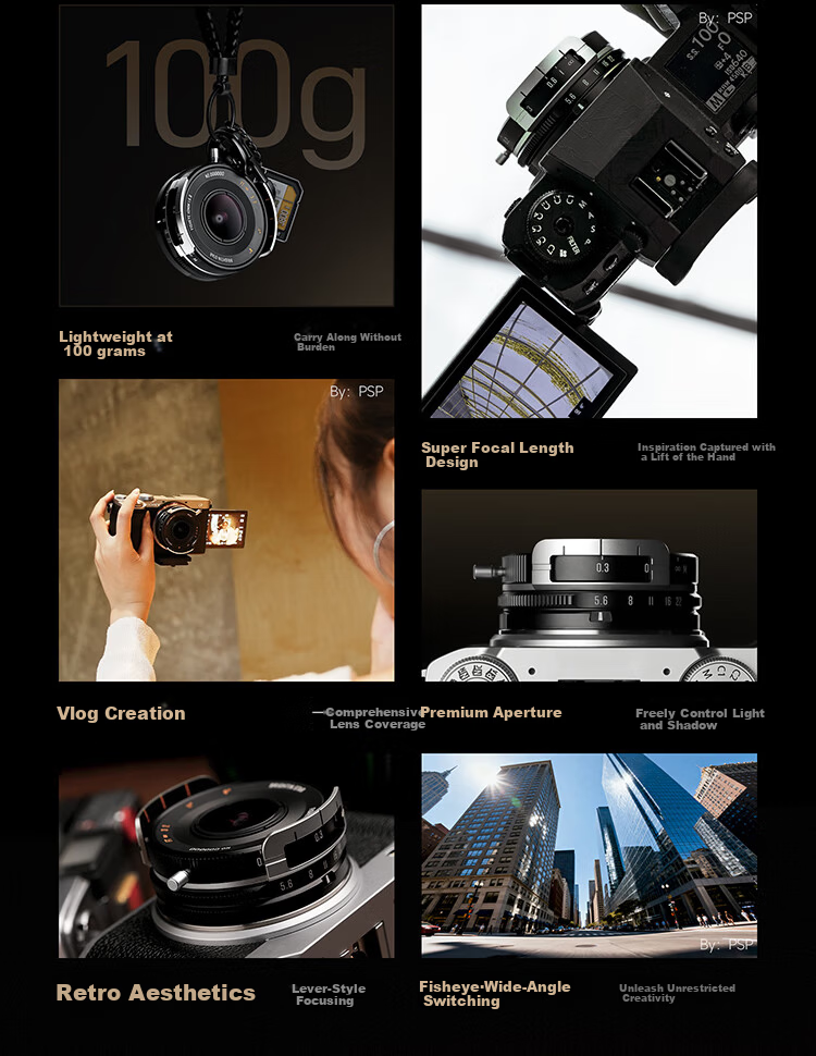 Brightin Star 10mm F5.6 Pro Ultra Wide Angle Pancake Fisheye Lens for Sony E Mount Black 3