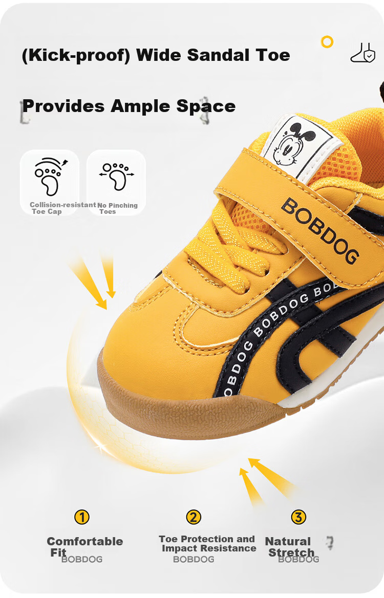 BOBDOG Boys' Autumn Comfortable Fashion Toddler Walking Shoes Lightweight Soft Sole Functional Shoes 101353176 Silver/Black Size 25 4