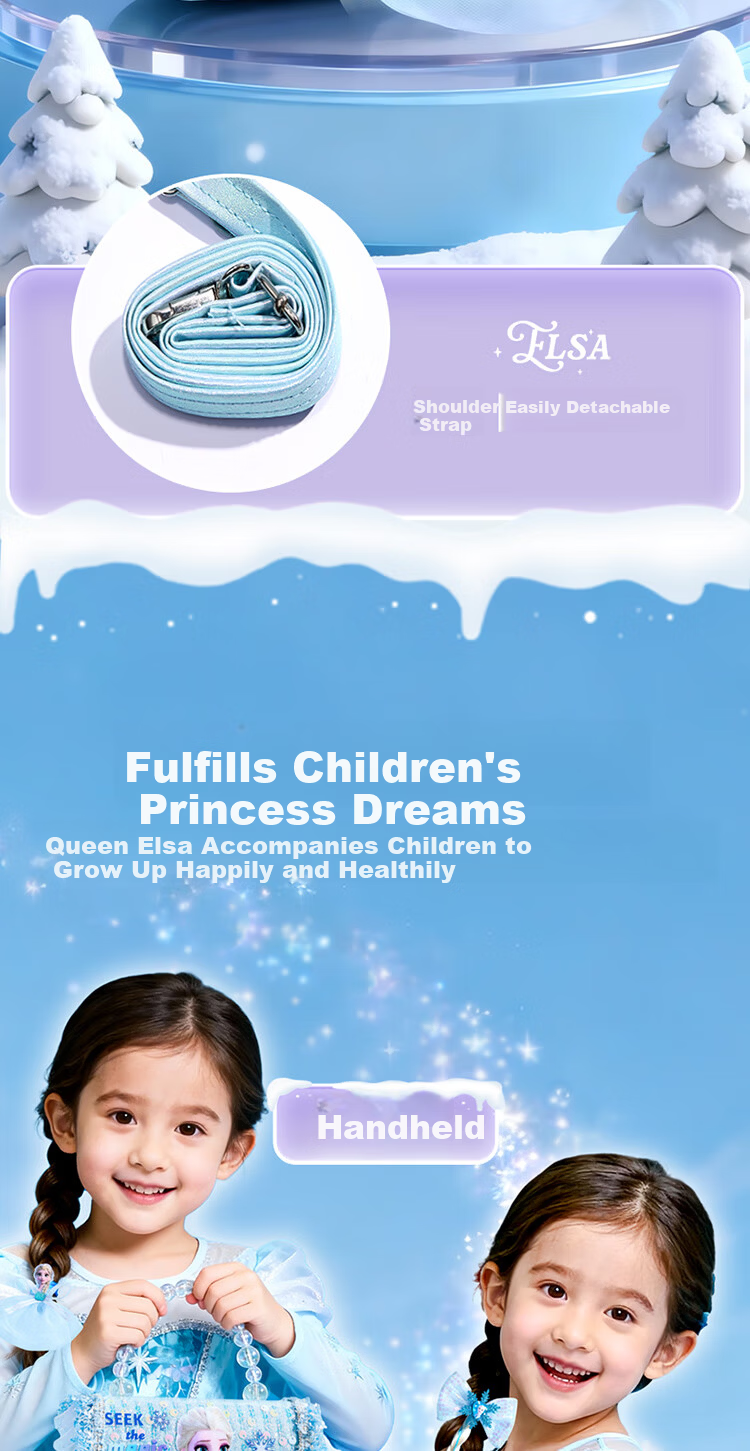 Disney Elsa Princess Bag 3-5 Years Old Girls Handbag Elsa Shoulder Bag Birthday Gift for Little Girls with Gift Box 4