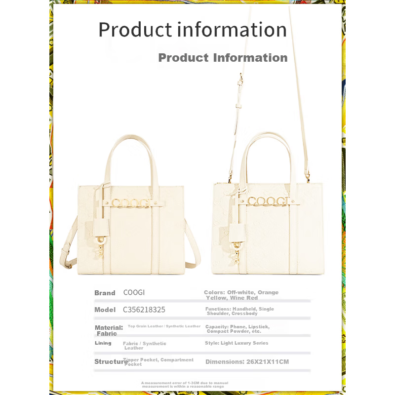 COOGI Women's Tote Bag Luxury Brand 2025 New Year Valentine's Birthday Gift for Girlfriend Wife