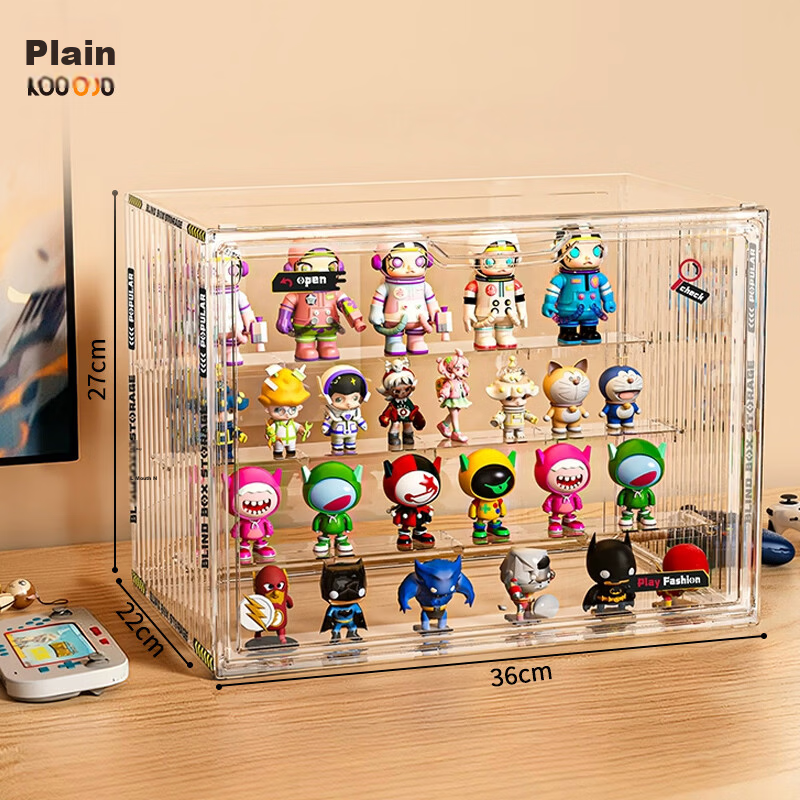 Kousu Blind Box Storage Display Rack Transparent Dustproof Figure Storage Box Doll Labubu Pop Mart Model Display Cabinet