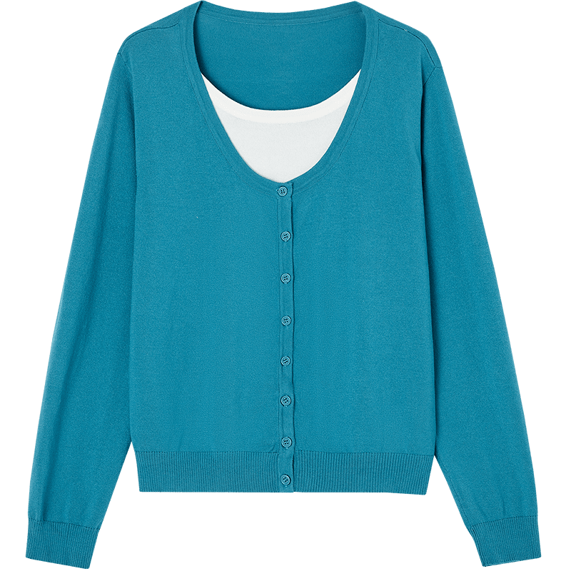 Demana [Cloud Breath Lyocell] Spring Design Fake Two-Piece Color-Block Stitching Lightweight Women's Knit Sweater