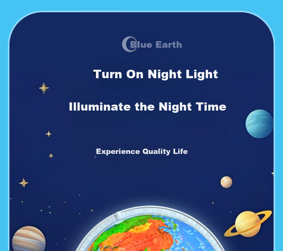 Blue Earth Embossed AR Reading Globe 3D Stereoscopic Student Children's Toy Boys Girls Birthday Gift Geography Enlightenment 25