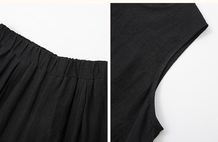 Demana [Simple Heart] Summer Cool Sensation Artistic Style Set Sleeveless Top Elastic Waist Casual Pants Two-Piece Set for Women 20