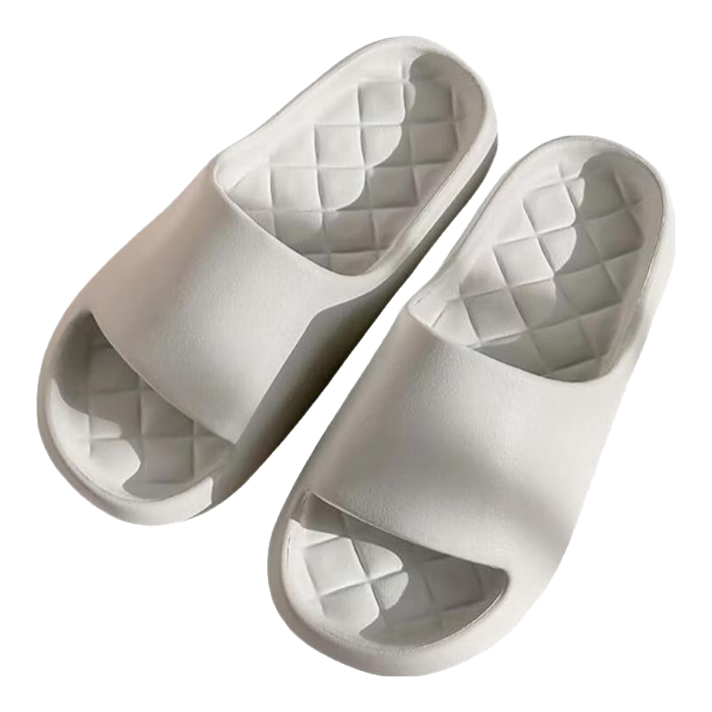 ABFE Women's Summer Indoor Home Bathroom Slippers Silent Non-Slip Soft Sole Men's Gray Sandals Size 44-45
