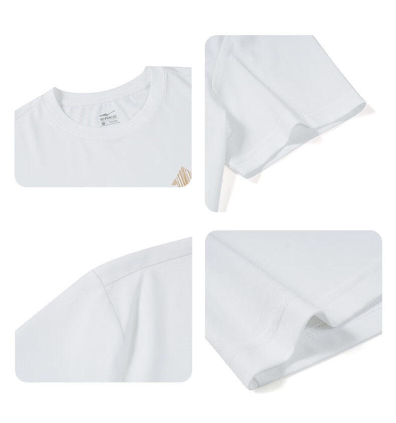 Erke Men's Crew Neck Short Sleeve Knit Shirt Summer Outdoor Casual Sports T-Shirt Fashion Basic Versatile Top 15