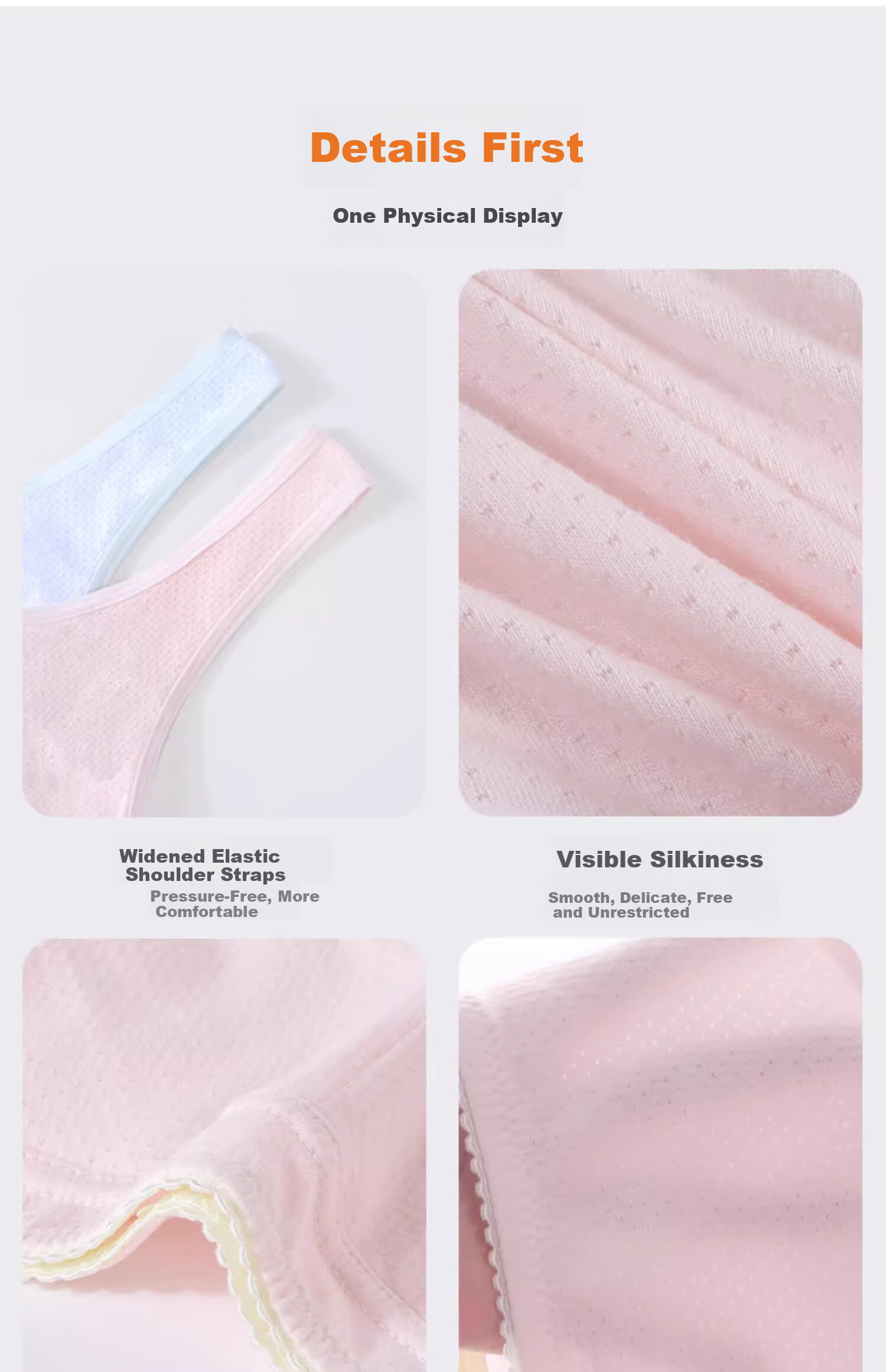Energetic Girls' Cotton Underwear Vest for Middle and High School Students, Developmental Period Children's Tank Top, Youth Anti-Exposure Bra 16