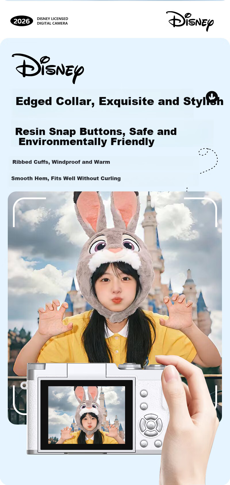 Disney Zootopia Kids Camera CCD Alternative Student Flip Screen Portable Entry-Level Camera for Photography Travel Boys Girls Birthday Lantern Festival School Gift X2 Judy 7