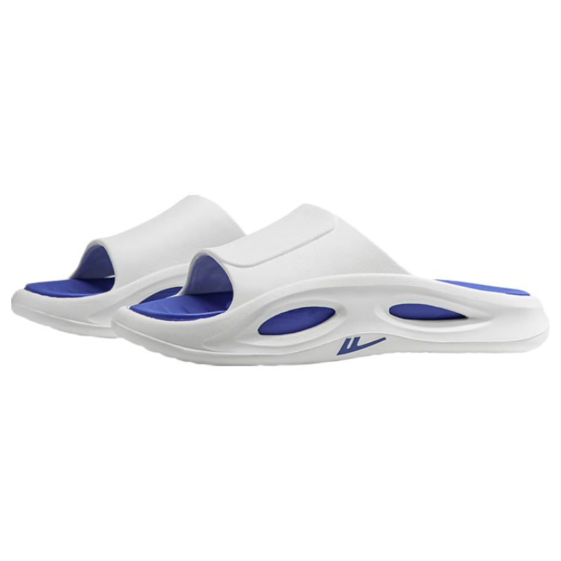 Warrior Official Men's Slippers 2026 Spring Outdoor Sports Non-Slip Sandals White Blue Size 42-43