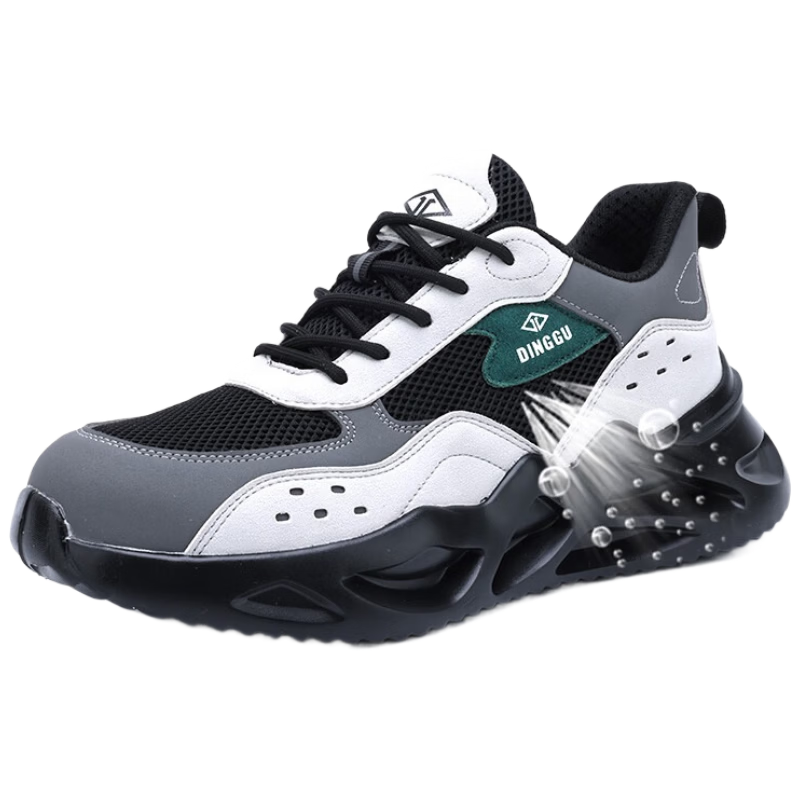 Dinggu Safety Shoes Men's Anti-Smash Anti-Puncture Lightweight Soft Sole Steel Toe Work Shoes Durable JD1607BH44