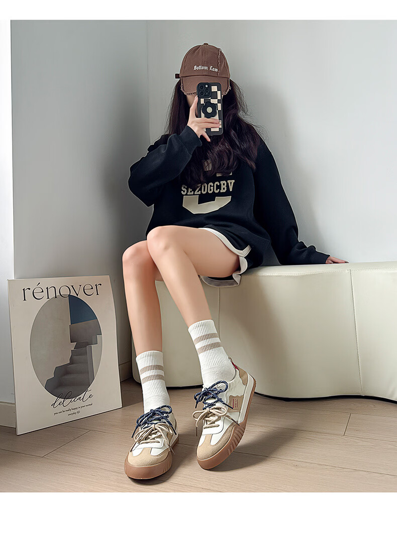 Warrior Training Shoes for Women Spring Casual White Sneakers Versatile Student Sports Canvas Shoes 371 Gray Beige Black Size 39 16