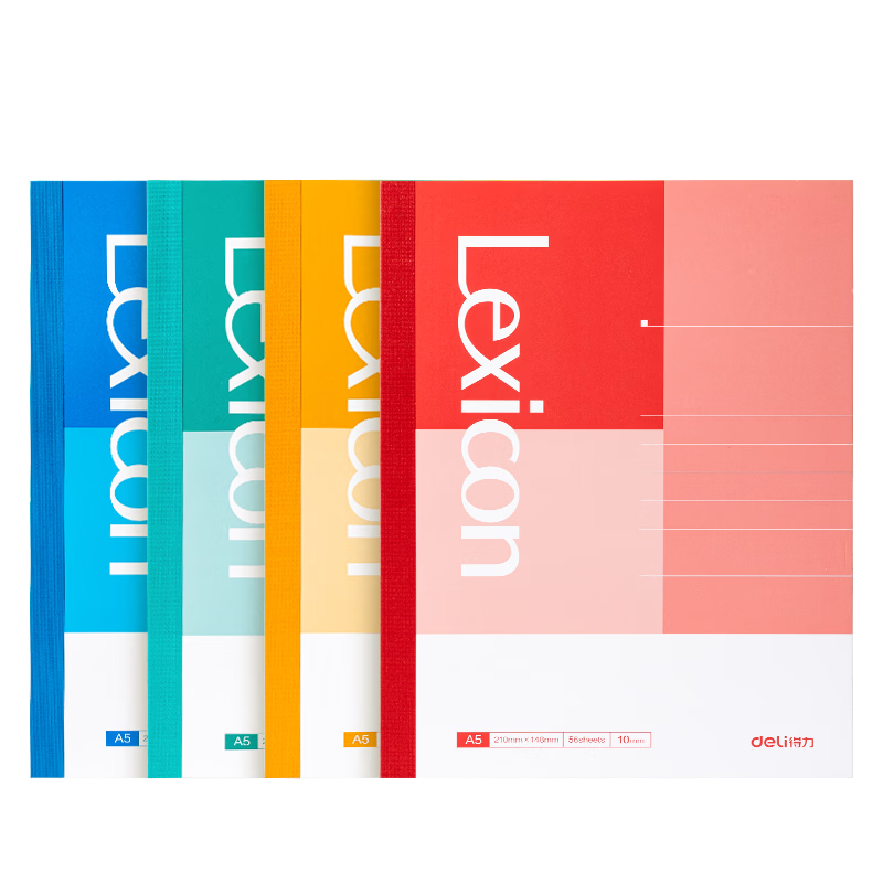 Deli 10-Pack A5 Notebook 56 Sheets Softcover Journal Softbound English Record Book Office Supplies BD136