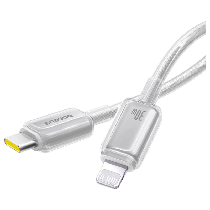 Baseus Apple Type-C Data Cable PD30W/20W Fast Charging Cable for iPhone 14/13 Pro Max/12/11/Xs Car Phone Titanium Color 1m