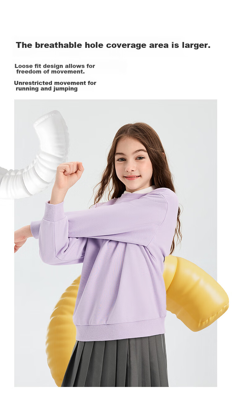 Balabala Kids Sweatshirt Long Sleeve Boys 2026 New Spring Versatile T-Shirt Girls Top Youth Base Shirt 4